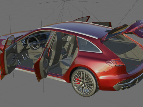 Audi S5 and A5 S-line Avant 2025 with interior 3Dモデル