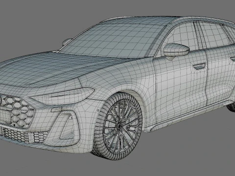 Audi S5 and A5 S-line Avant 2025 with interior 3D Model