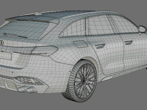 Audi S5 and A5 S-line Avant 2025 with interior 3D Model