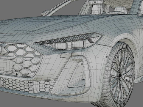 Audi S5 and A5 S-line Avant 2025 with interior 3D Model