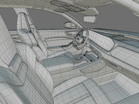 Audi S5 and A5 S-line Avant 2025 with interior 3D Model
