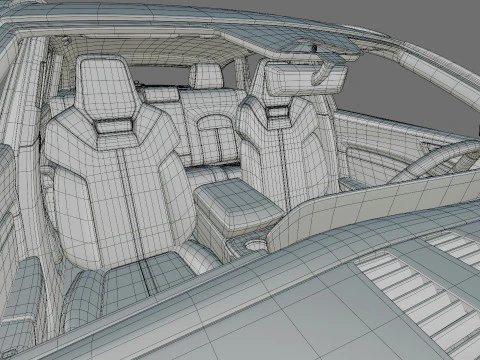 Audi S5 and A5 S-line Avant 2025 with interior 3D Model