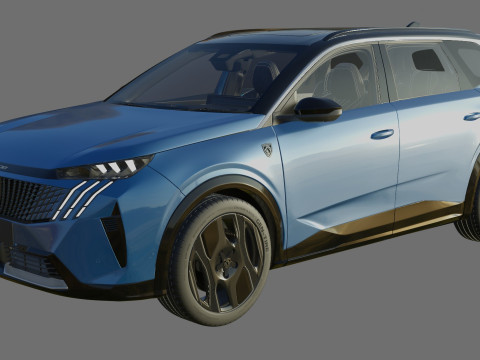 Peugeot 5008 e-5008 2025 with interior Modelo 3D