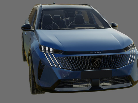 Peugeot 5008 e-5008 2025 with interior Modelo 3D