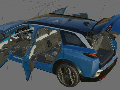 Peugeot 5008 e-5008 2025 with interior Modelo 3D