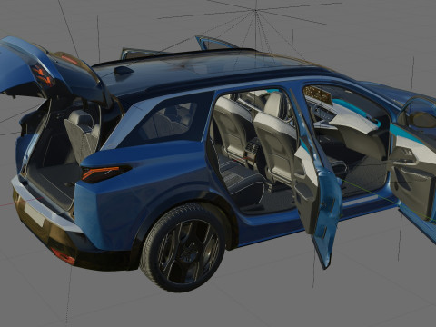 Peugeot 5008 e-5008 2025 with interior Modelo 3D