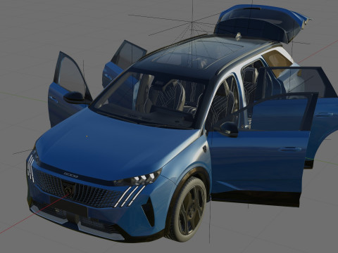 Peugeot 5008 e-5008 2025 with interior Modelo 3D