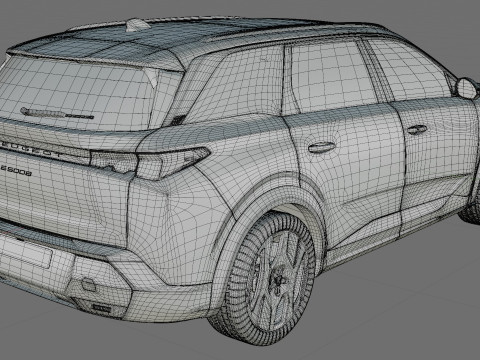 Peugeot 5008 e-5008 2025 with interior Modelo 3D