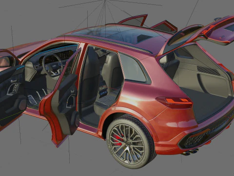 Audi SQ5 and Q5 S-line 2025 with interior 3D Model
