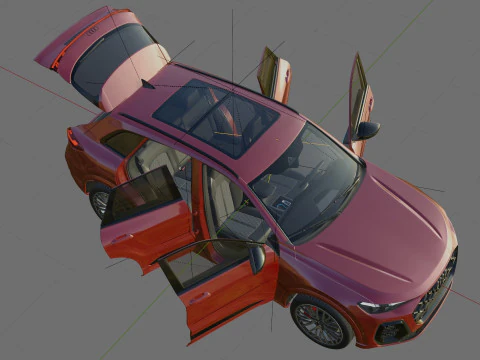 Audi SQ5 and Q5 S-line 2025 with interior 3D Model