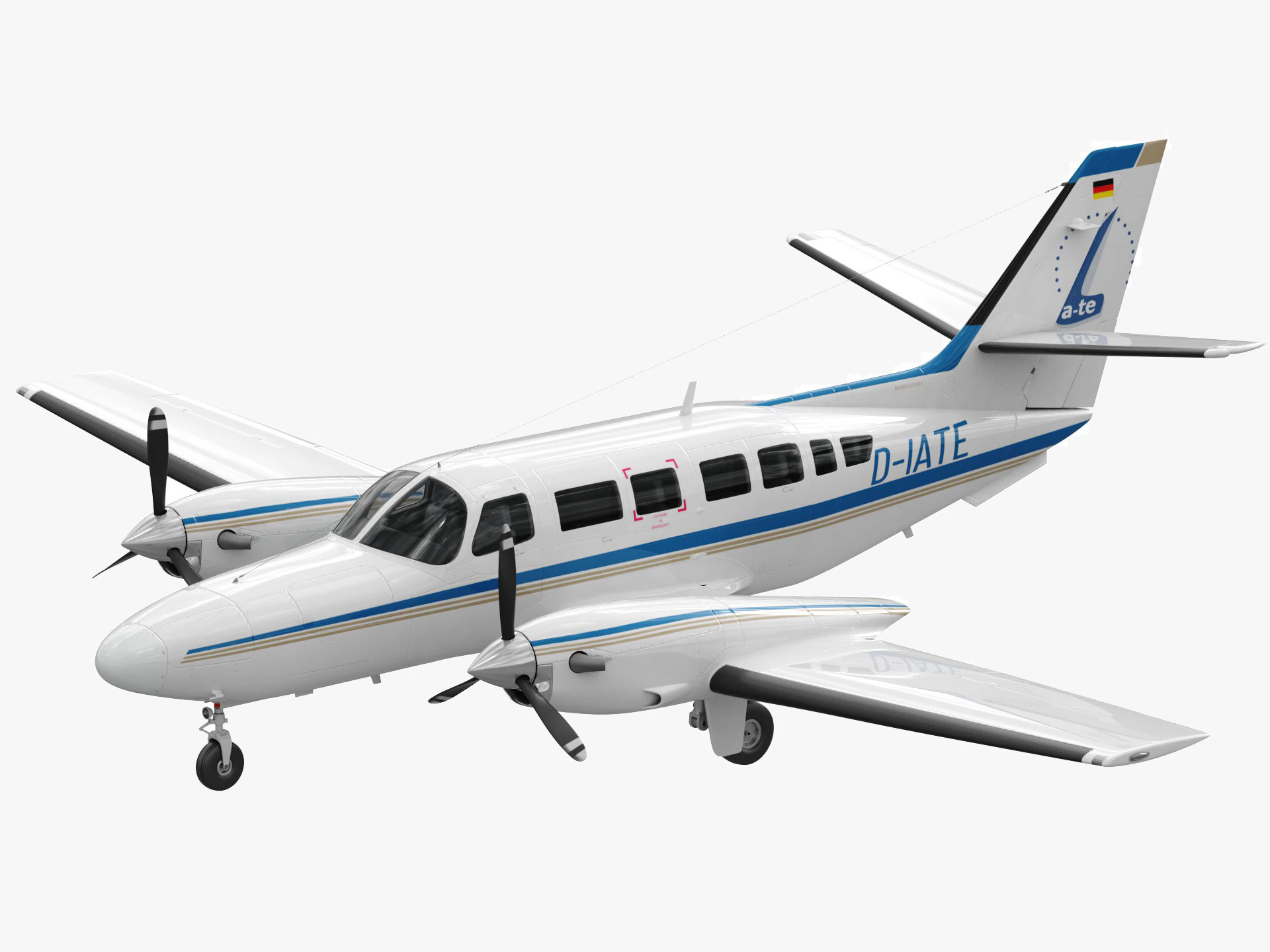 Cessna F406 Caravan II 3D Model .c4d .max .obj .3ds .fbx .stl .blend 