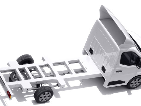 Renault Master Box Truck 2024 with interior Modello 3D