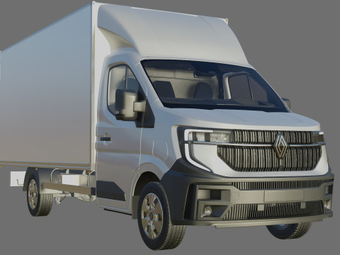 Renault Master Box Truck 2024 with interior Modello 3D