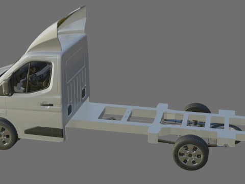 Renault Master Box Truck 2024 with interior Modello 3D