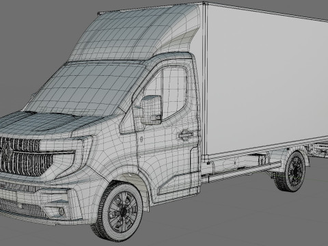 Renault Master Box Truck 2024 with interior Modello 3D