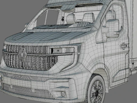 Renault Master Box Truck 2024 with interior 3D Model