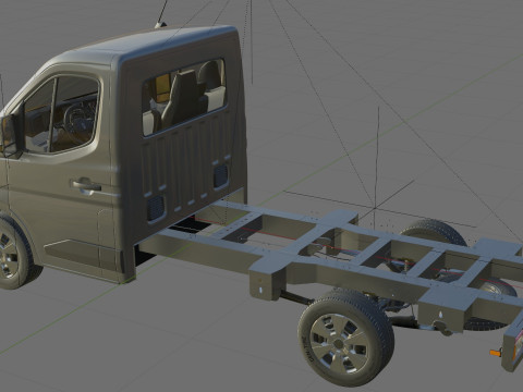 Renault Master pick-up 2024 with interior Model 3D