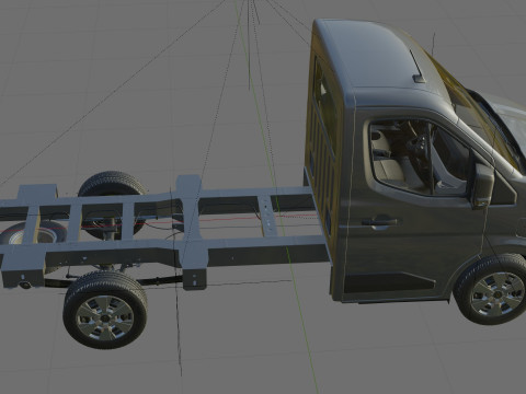 Renault Master pick-up 2024 with interior Model 3D