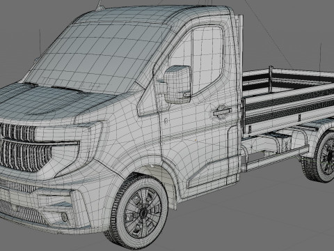 Renault Master pick-up 2024 with interior Model 3D