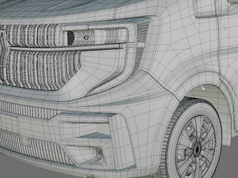 Renault Master pick-up 2024 with interior Model 3D