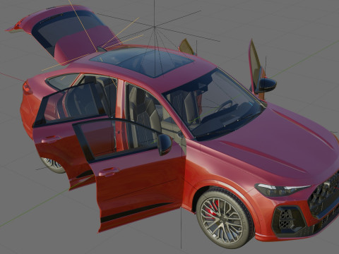 Audi Q5 S-line and SQ5 Sportback 2025 with interior 3Dモデル