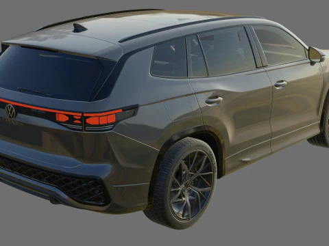 Volkswagen Tayron 2025 with interior 3D Model