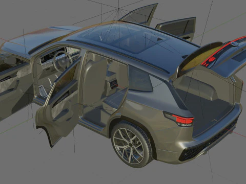 Volkswagen Tayron 2025 with interior 3D Model
