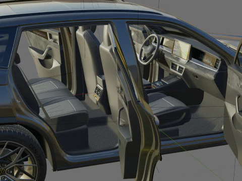 Volkswagen Tayron 2025 with interior 3D Model