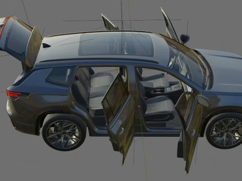 Volkswagen Tayron 2025 with interior 3D Model