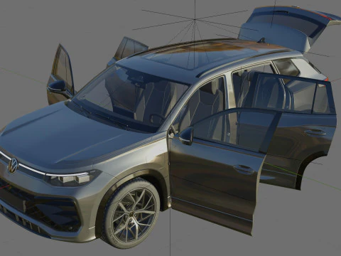 Volkswagen Tayron 2025 with interior 3D Model