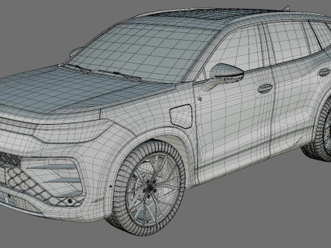 Volkswagen Tayron 2025 with interior 3D Model