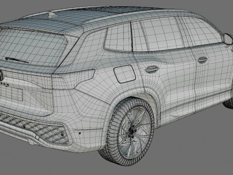 Volkswagen Tayron 2025 with interior 3D Model
