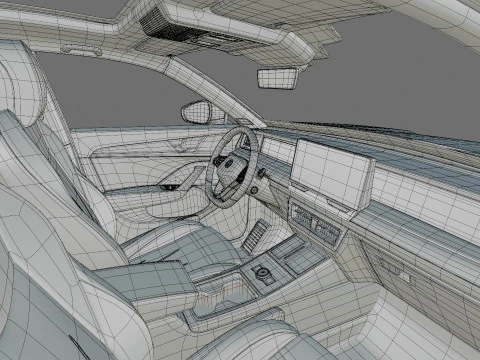 Volkswagen Tayron 2025 with interior 3D Model