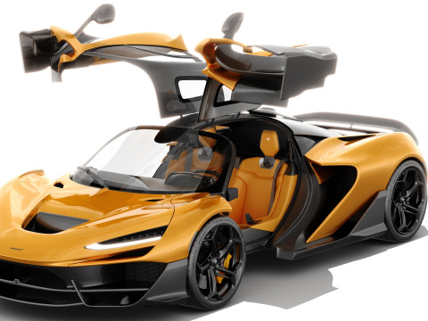 McLaren W1 2025 with interior 3D 模型