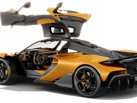 McLaren W1 2025 with interior 3D 模型