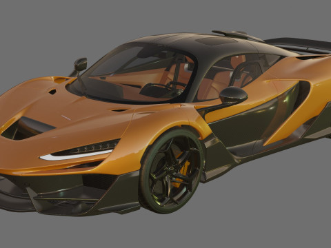 McLaren W1 2025 with interior 3D 模型