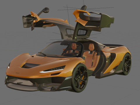 McLaren W1 2025 with interior 3D 模型