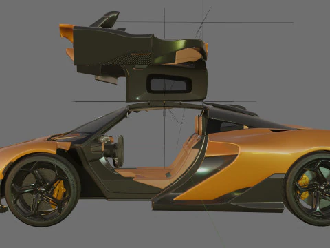McLaren W1 2025 with interior 3D Model