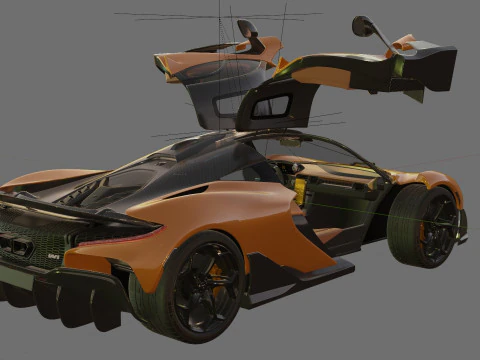 McLaren W1 2025 with interior 3D Model