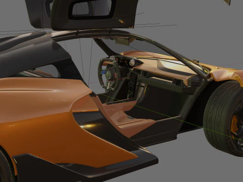 McLaren W1 2025 with interior 3D Model