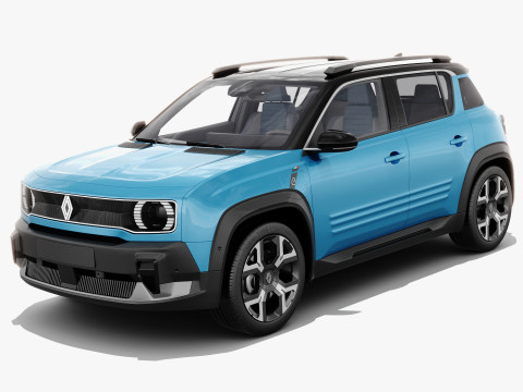 Renault 4 E-Tech 2026 with interior 3Dモデル