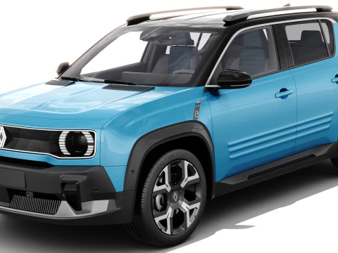 Renault 4 E-Tech 2026 with interior 3D Model