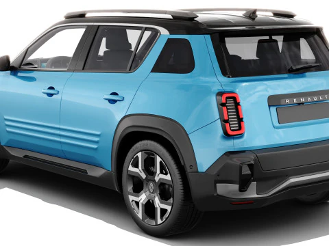 Renault 4 E-Tech 2026 with interior 3D Model