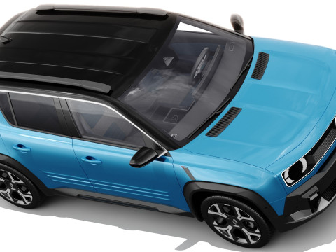 Renault 4 E-Tech 2026 with interior 3D Модель