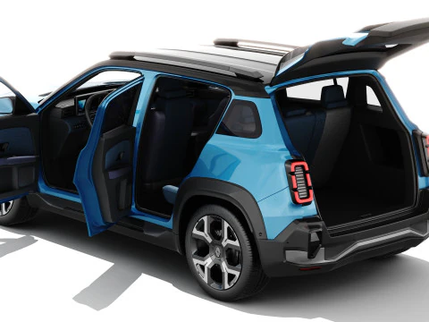 Renault 4 E-Tech 2026 with interior 3D Model