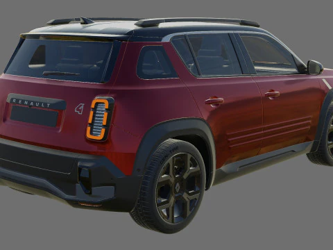 Renault 4 E-Tech 2026 with interior 3D Model