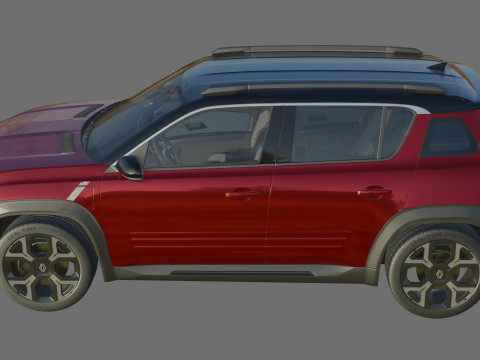 Renault 4 E-Tech 2026 with interior 3D Модель