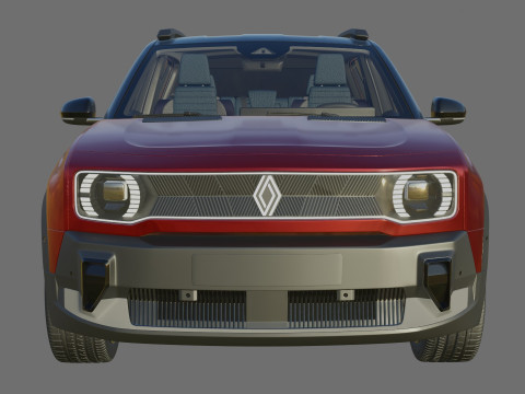 Renault 4 E-Tech 2026 with interior 3D Модель