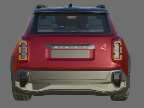 Renault 4 E-Tech 2026 with interior 3D Модель