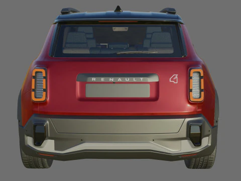 Renault 4 E-Tech 2026 with interior 3D Model
